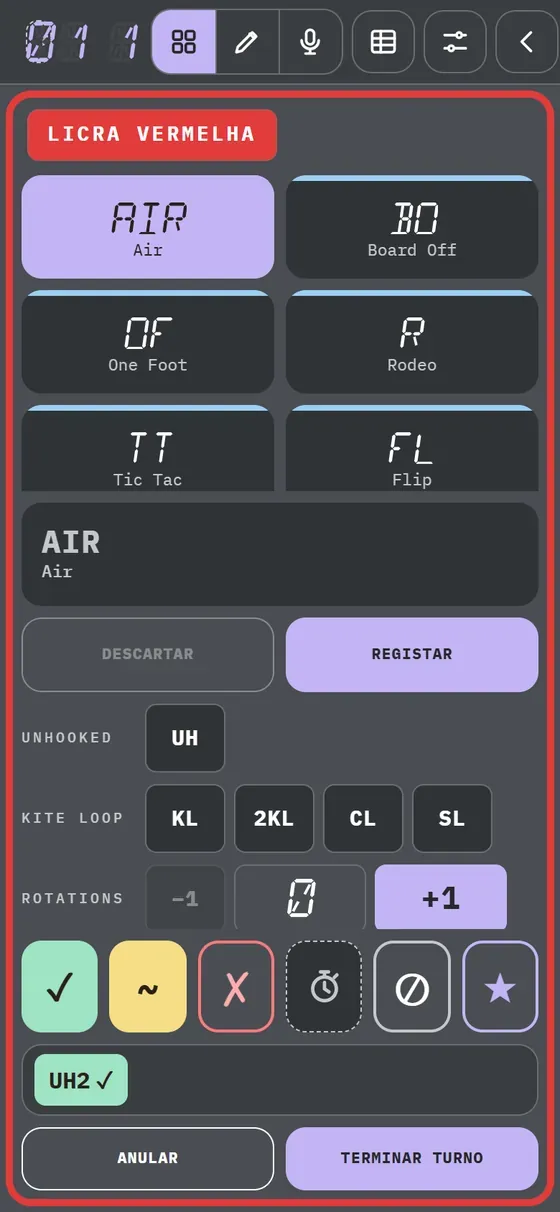 Demonstração na app: O seu desk · Botões