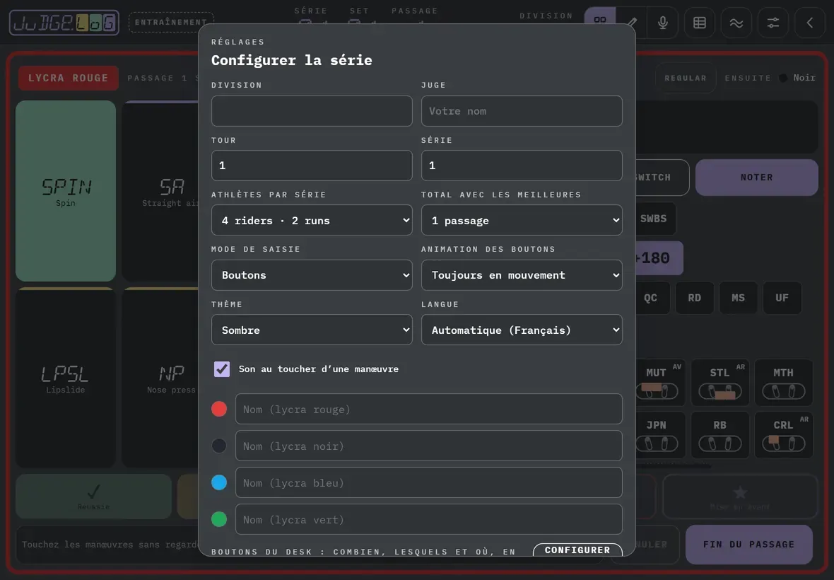 Configurer la série · 2/6