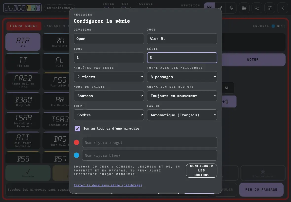 Configurer la série · 3/6