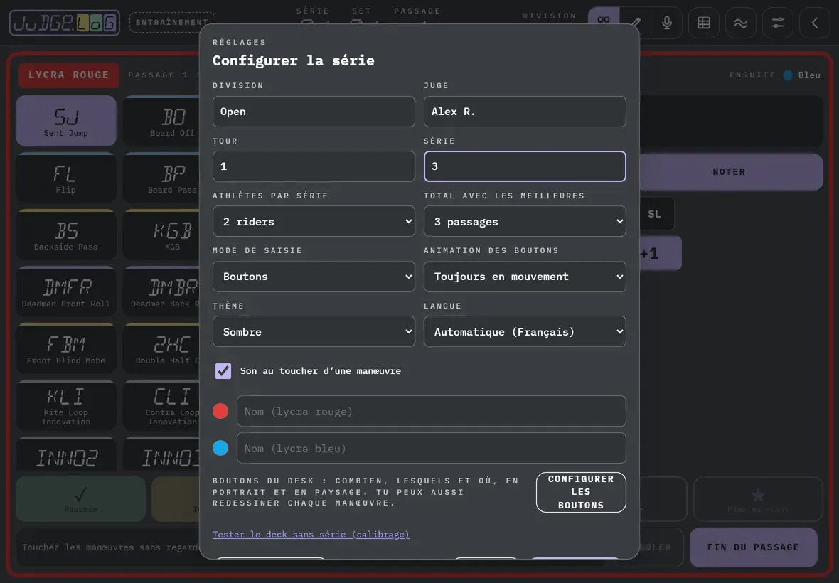 Configurer la série · 3/6