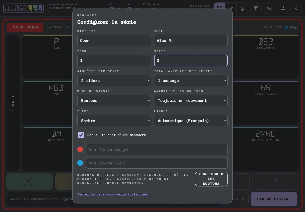Configurer la série · 3/6
