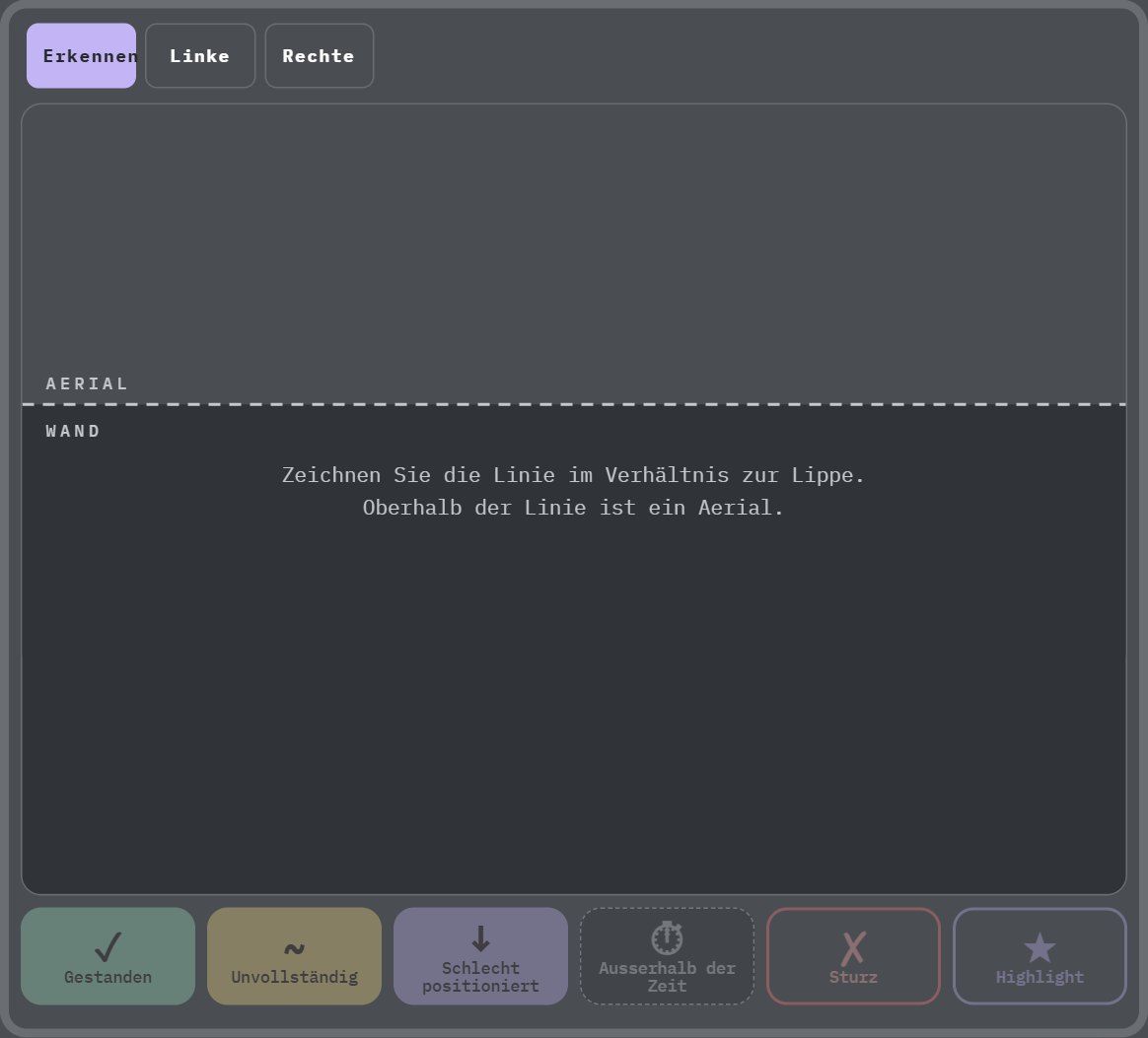 Surf-Deck in der App, Modus Gesten
